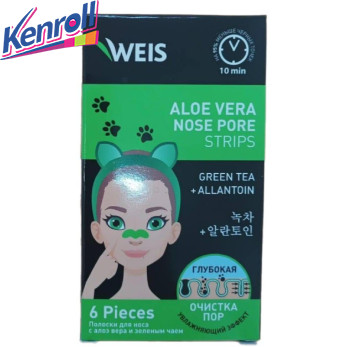 Очищающие полоски для носа с Алоэ Вера и зеленым чем (6  шт ) WEIS Стокист