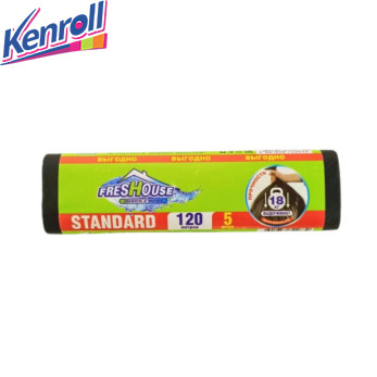 Пакеты для мусора 120 л 10 шт   (выдерживает 18 кг)  FRESHOUSE STANDARD DAMAVIK