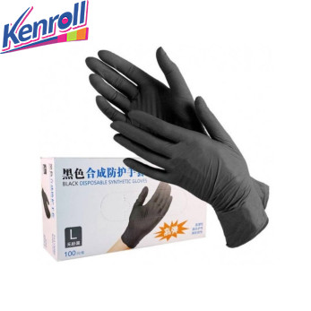Перчатки нитриловые неопудренные прочные размер "L" чёрные 100 штук в коробке Перчатки нитриловые неопудренные прочные размер "L" чёрные 100 штук в коробке