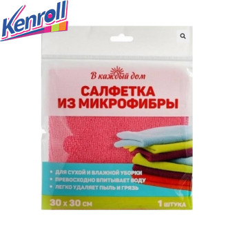 Салфетка микрофибра 30*30 см 1 шт В Каждый дом Стокист