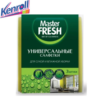 Универсальные салфетки для уборки вискоза 3 шт Master FRESH ДОН 														