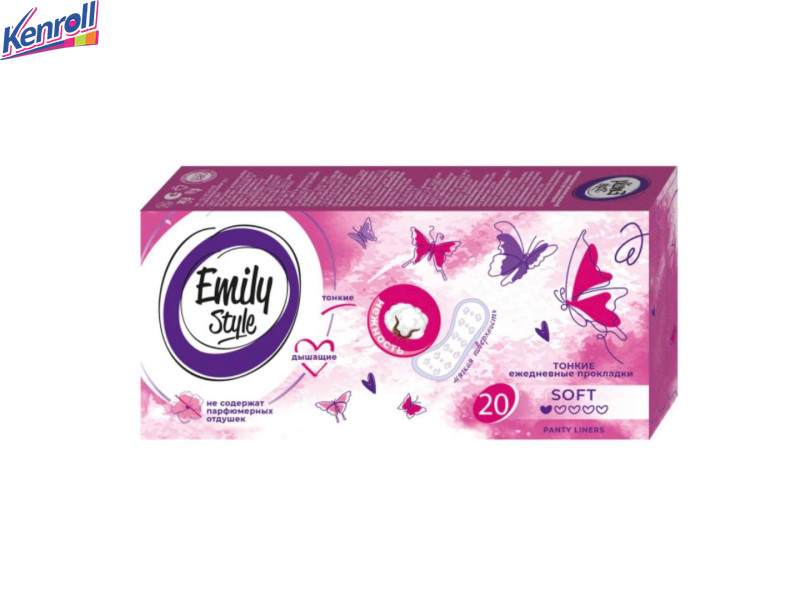 Прокладки ежедневные, тонкие,  без отдушек  Classic 20 шт  Emily Style ДОН 														